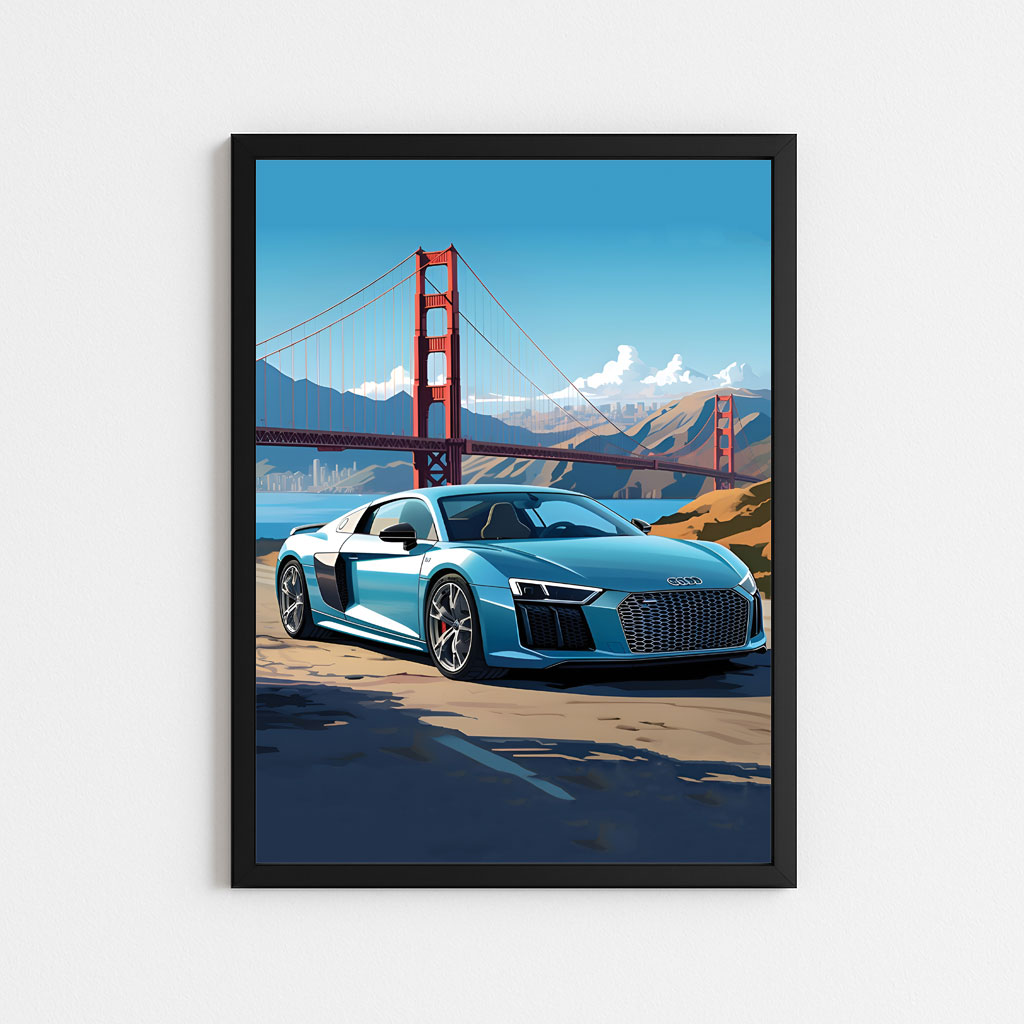 تابلو آئودی آر ۸|Audi R8 منظره پل سانفرانسیسکو (186)