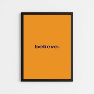 تابلو مینیمال انگیزشی طرح نوشته باور | BELIEVE