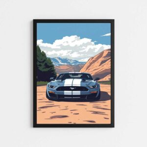 تابلو مینیمال طرح ماشین فورد ماستنگ |FORD MUSTANG