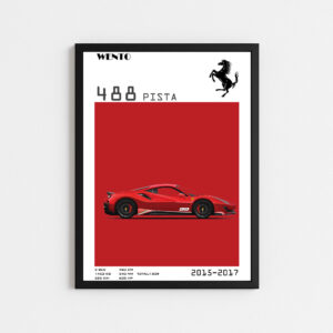 تابلو مشخصات ماشینی فراری ۴۸۸ پیستا|FERRARI 488 PISTA