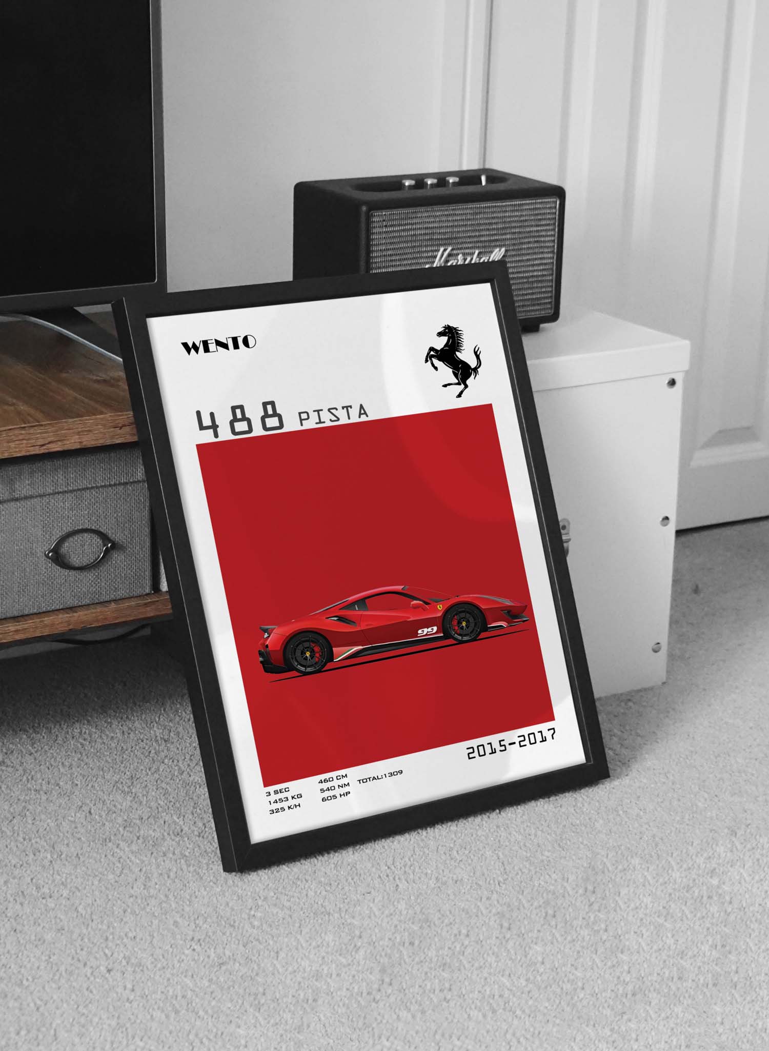 تابلو مشخصات ماشینی فراری ۴۸۸ پیستا|FERRARI 488 PISTA - Image 3