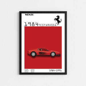 تابلو مشخصات ماشینی فراری تستاروسا|FERRARI TESTAROSSA