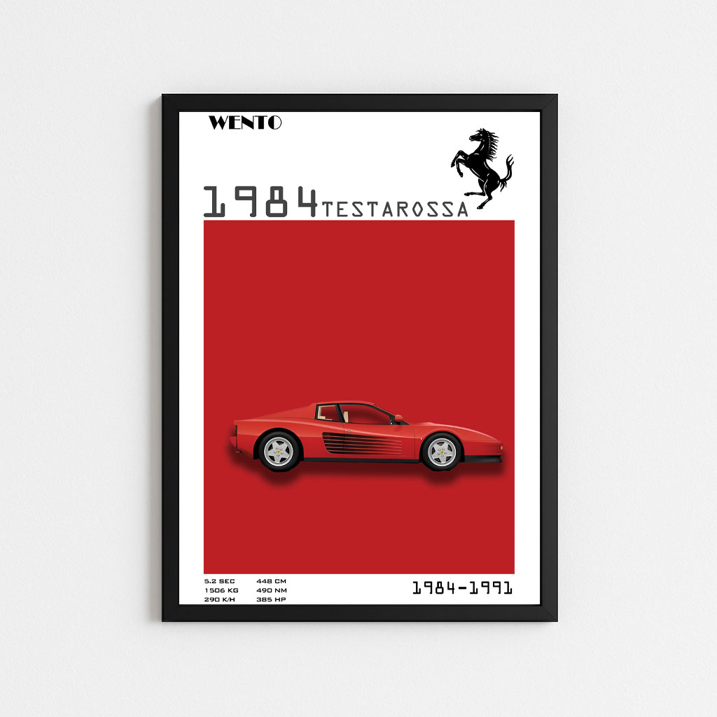 تابلو مشخصات ماشینی فراری تستاروسا|FERRARI TESTAROSSA