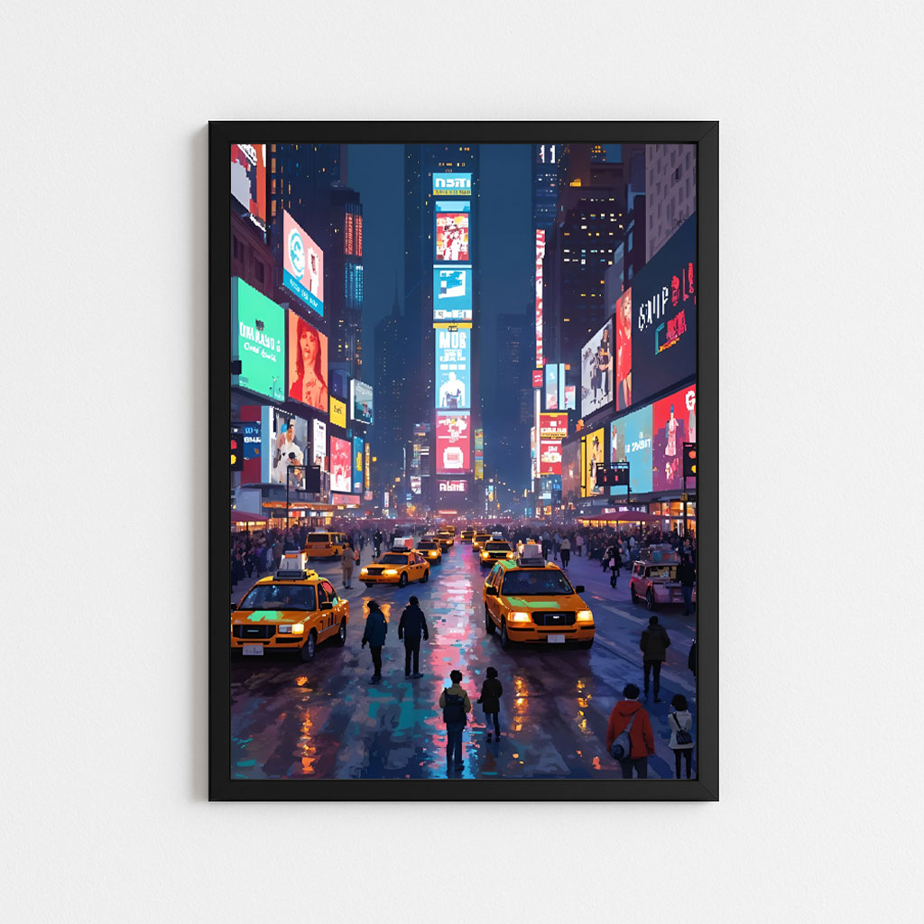 تابلو مینیمال طرح منظره میدان تایمز آمریکا