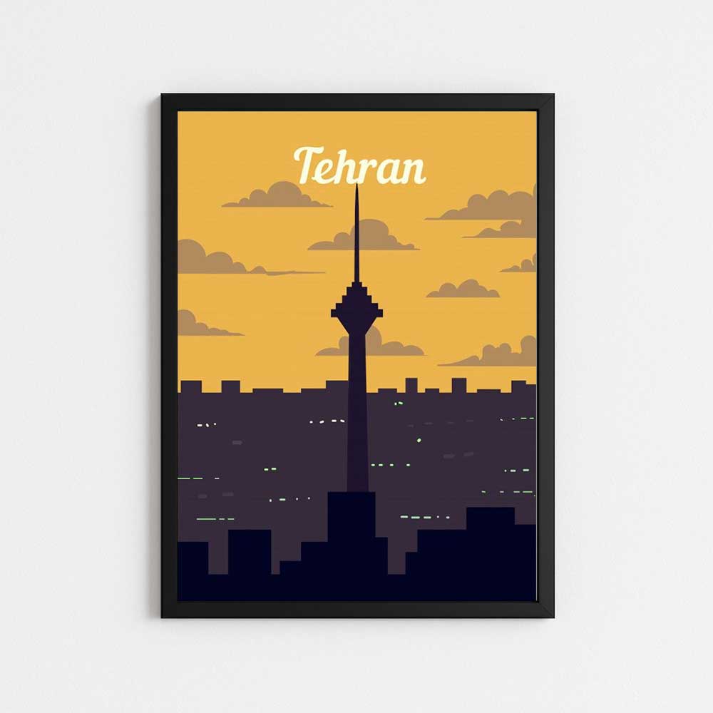 تابلو مینیمال طرح منظره برج میلاد تهران