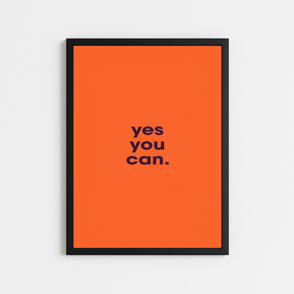 تابلو مینیمال انگیزشی طرح YES YOU CAN