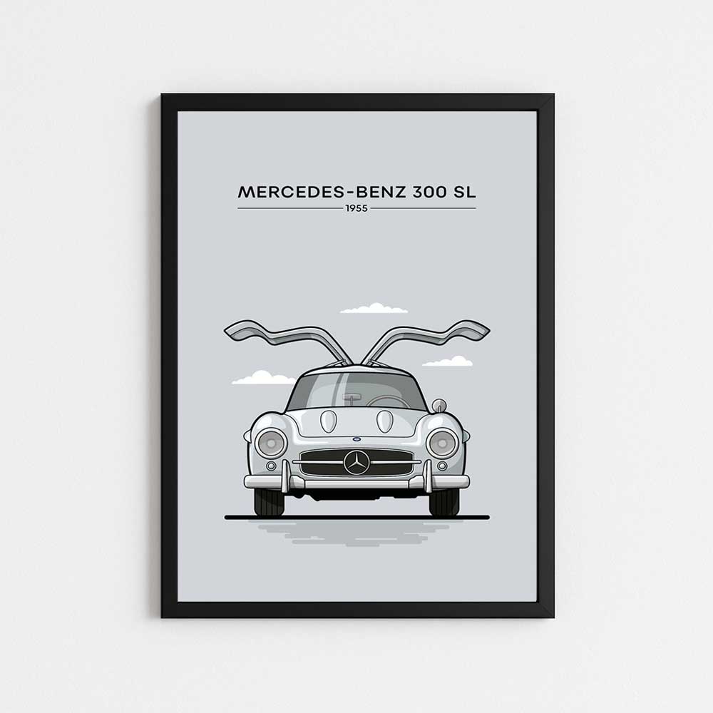تابلو مینیمال طرح MERCEDES BENZ 300 SL