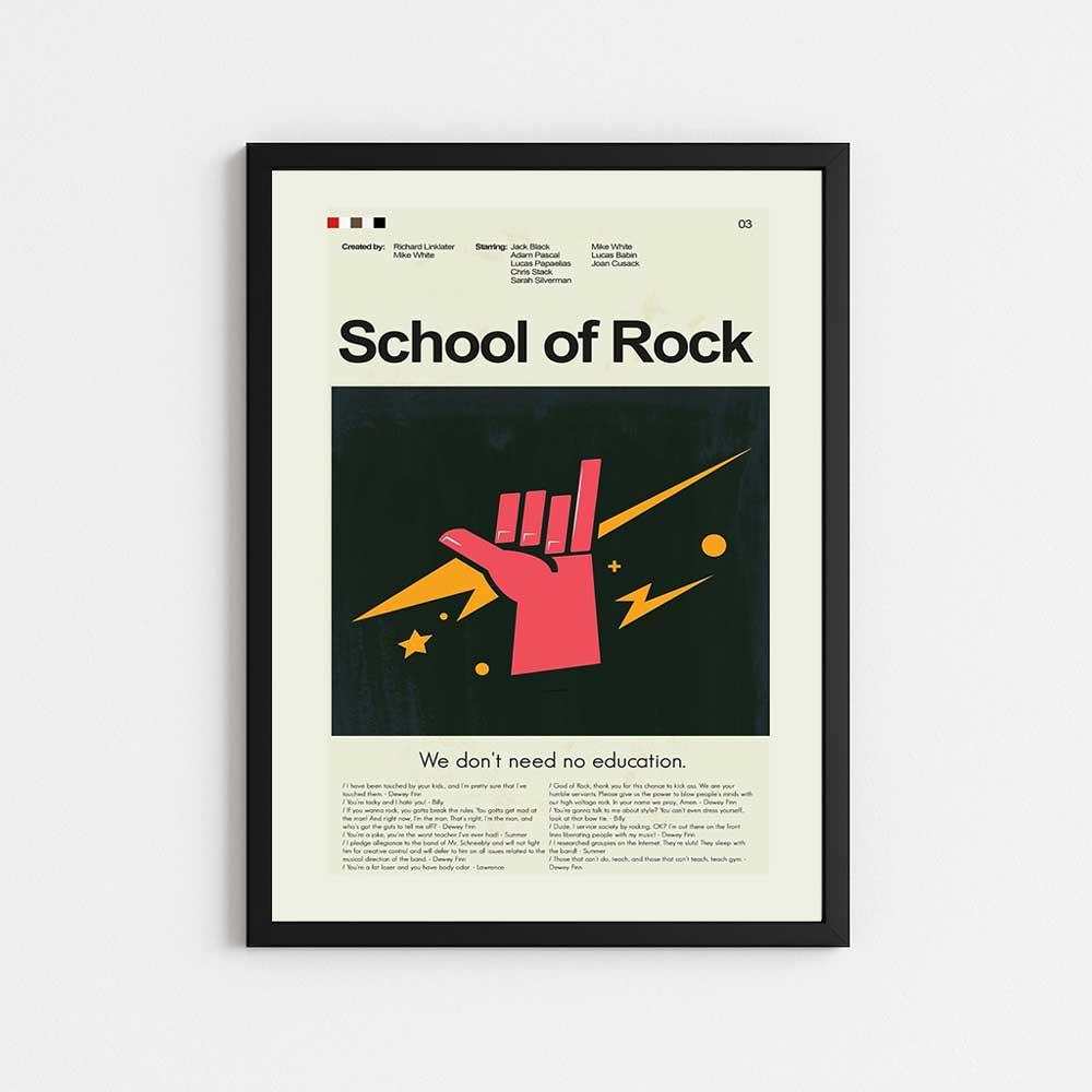 تابلو مینیمال طرح فیلم SCHOOL OF ROCK