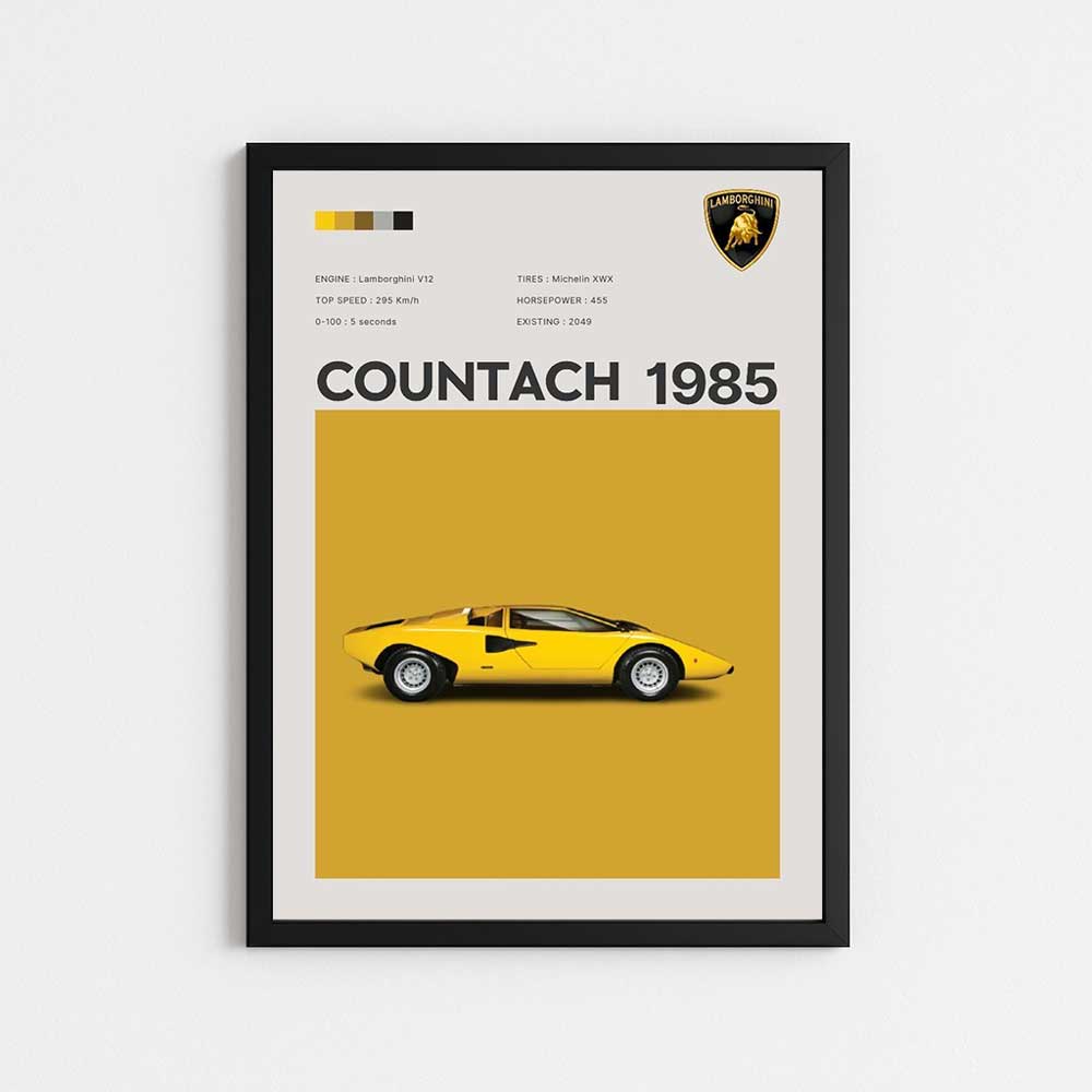 تابلو مینیمال طرح لامبورگینی کونتاش | LAMBORGHINI COUNTACH