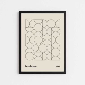 تابلو مینیمال طرح bauhaus 1919 سفید
