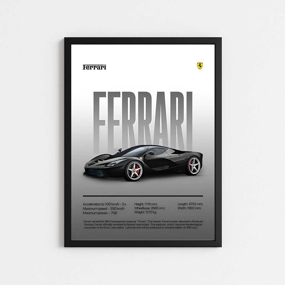 تابلو مینیمال طرح FERRARI LA FERRARI
